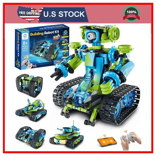 Sillbird Remote Control Robot Car Building Kit STEM Toy for Kids Ages 8-14