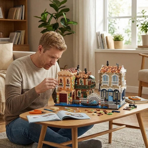 MOC Venice Waterfront Modular Building Blocks Model 4610pcs toy birthday gift