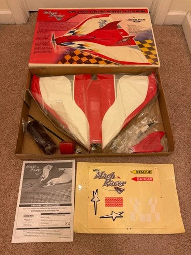 Model Tech High Speed Delta Wing Balsa ARF NOS RC Airplane Complete Kit 100MPH!