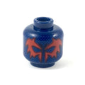LEGO - Minifig, Head Blue Dots Front & Back w/ Dark Red Splotches Around Eyes