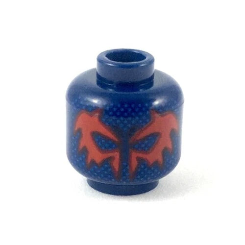 LEGO - Minifig, Head Blue Dots Front & Back w/ Dark Red Splotches Around Eyes
