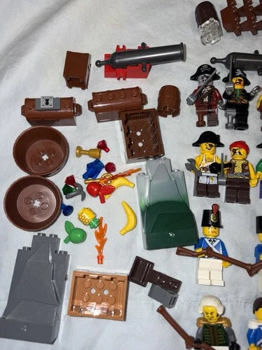 Rare LEGO Pirates Bulk Lot: Minifigures & Parts w/ Cannons, Weapons, Skeletons