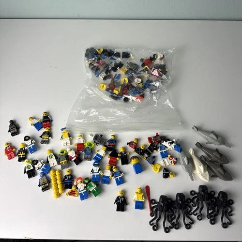 Lego Vintage Lot plus Mini figures From 1990s Rare Shark Octopus mini figs