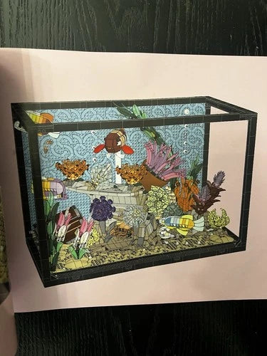Tropical Aquarium Building Block Set Large Ocean Fish Display Model No BoxMOC