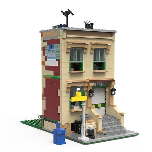 Modular Building Street with Interiors MOC 944 Pieces Building Blocks Set