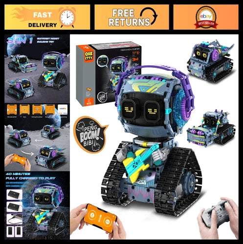 STEM Robot Building Kit for Kids 6-14, 3-in-1 Remote & App Controlled, 433 Pcs T