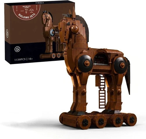 1120-Piece Trojan Horse Model Kit with Movable Chariot - A History Buff's Dream