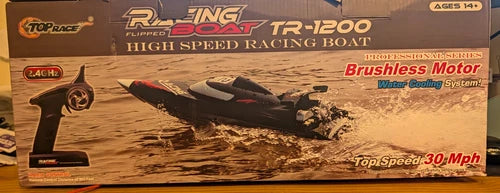 Top Race TR-1200 RC Speed/Racing Boat Brushless Electric RTR 2.4GHz 30MPH
