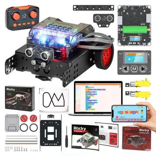 Rocky Coding Robot Car Kit for 8-12 12-16, STEM Educational Engineering , Scr...