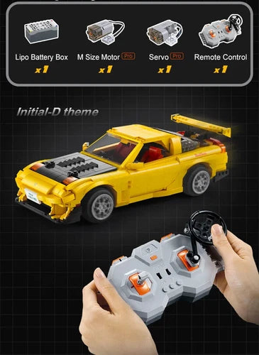 Cada RC 1/12 MAZDA RX7 Initial D Building Blocks Car w/ RC System -KIT- *YELLOW*