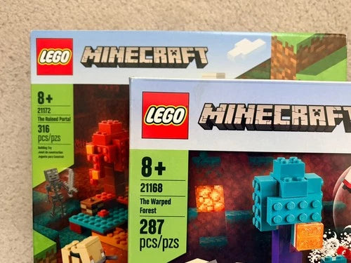 LEGO Minecraft: The Warped Forest (21168) & The Ruined Portal (21172) - Sealed