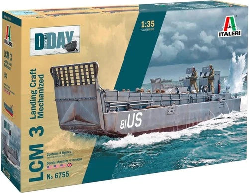 Italeri 6755 1:35 LCM 3 (Landing Craft Mechanized) Model Building Kit, Standing