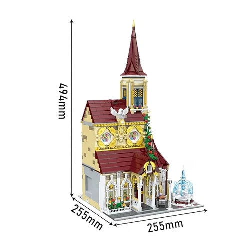 MOC Rosary Abbey Modular Building Blocks Set Toys Gift 2959 pcs