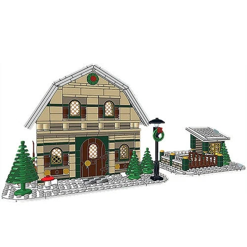 House and Barn MOC Building for Winter Village Series 746 Pcs