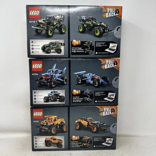 LEGO Technic Monster Jam Grave Digger 42118 Megalodon 42134 Toro Loco 42135 Lot