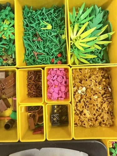 LEGO Botanical Plant Flower Foliage Parts HUGE Sorted Lot w/ Organizer Case
