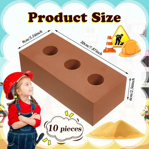 30 Pcs Large Foam Brick Building Blocks for Kid, Circle Holes