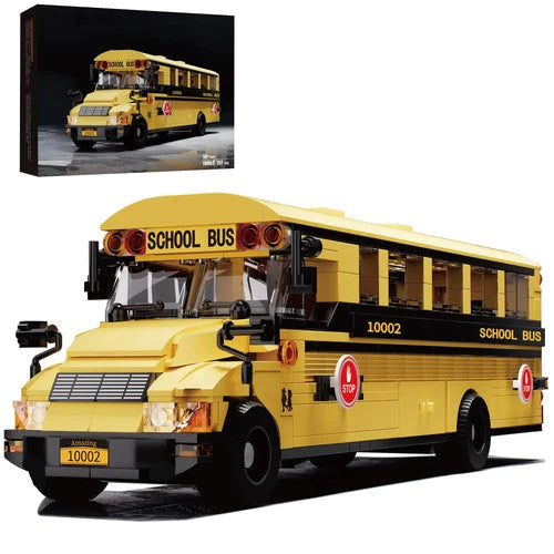 788PCS 635Pc MOC Yellow School Bus Vehicle Model Toy Building Blocks Set Hobby G