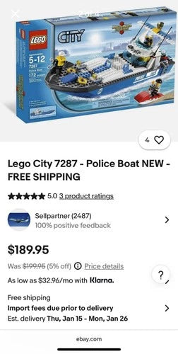 LEGO 7287 City Police Boat