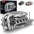 Mould King 10168 V8 Engine Turbo Motor Model Building Block Adult Boy Gift Toy