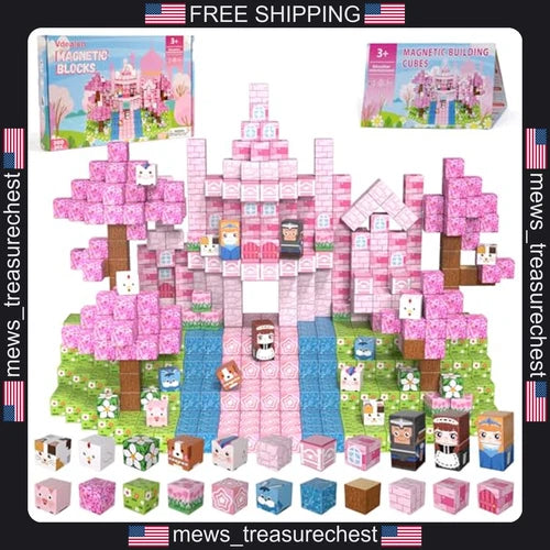 Magnetic Building Blocks Set for Kids, 300 Pieces, STEM & Creative Play
