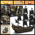 Large Pirate Ship Model Building Blocks Kit - 3180+ Pieces, Black Pearl Sailboat