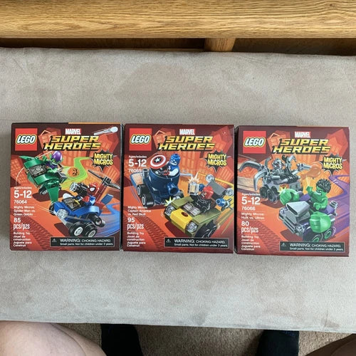 LEGO Marvel Super Heroes Mighty Micros 76064,76065 &76066 New Factory Sealed