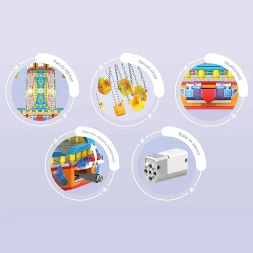 With Motor Rotating Flying Chair building blocks toys gift building bricks