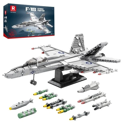 Reobrix F18 Fighter Jet Building Set for Adults, 1387 PCS Military Aircraft B...