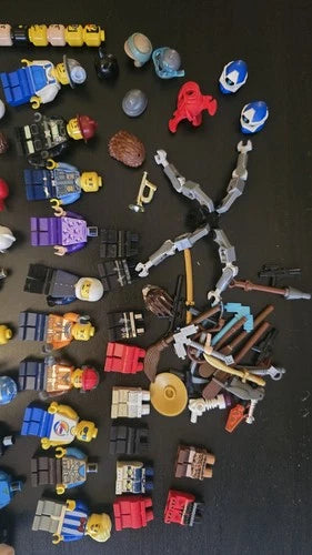 LEGO Minifigures Bulk Lot Mixed Characters Accessories Weapons Minecraft Wolf