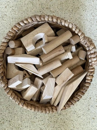 Wooden Lakeshore Blocks and More Wooden Building Blocks Over 150 Pieces