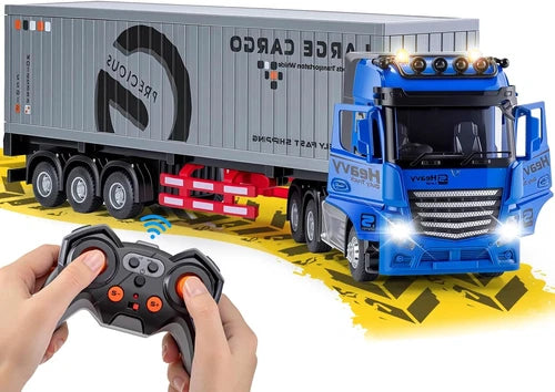 9 Channel RC Semi Truck with Trailer, Remote Control Container Truck