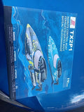 Bezgar TX2P1 Remote Control Boat 2 Pack 2.4GHz Waterproof 12in 30km/h LED NIB