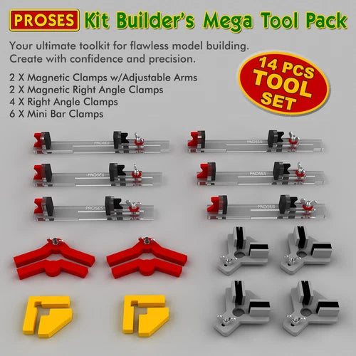 KIT BUILDER'S MEGA TOOL PACK - Essential Tool Set for Every Scale Model Builder