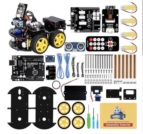 UNO R3 Smart Robot Car Kit V4 with Camera, Compatible with Arduino