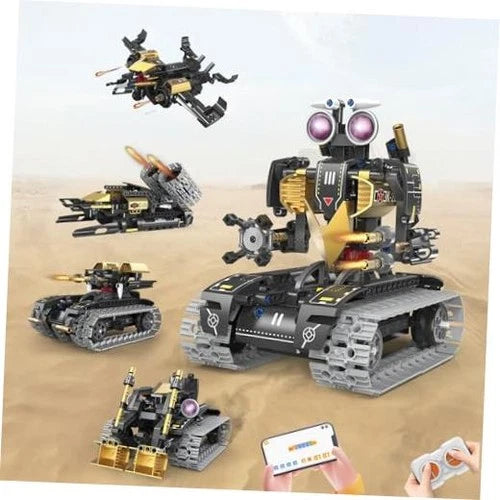 5-in-1 RC Robot Building Kit for Kids, APP & Remote Control STEM Robotics