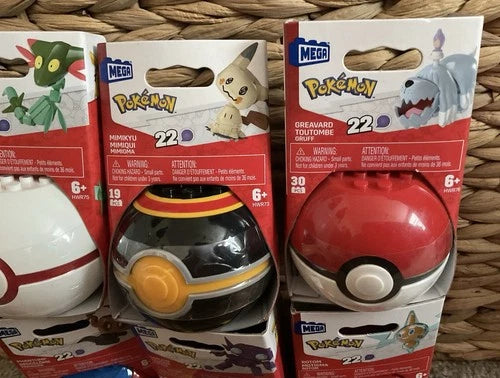 MEGA Construx Pokemon PokeBall Series 22 COMPLETE SET of 6 Brand New w MIMIKYU
