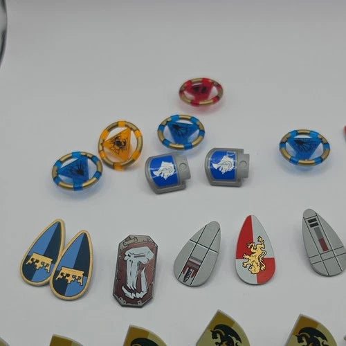 LEGO Castle Lot Shields & Printed Round Tiles