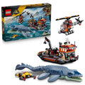 MEOW Jurassic World Mosasaurus Dinosaur Boat Attack - Building Toy for Boys & Gi
