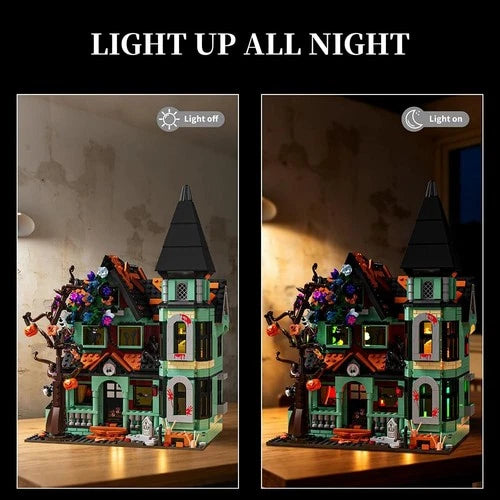Haunted Mansion Building Toy - 1293PCS Halloween Blocks for Kids & Adults, Ages