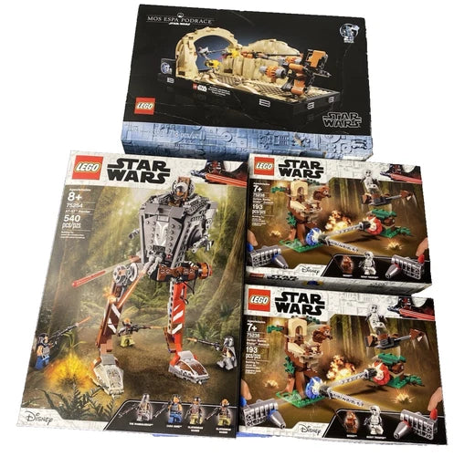 NEW Lot of 4 MEOW Star Wars Podrace Diorama 75380 Battle 75238 AT ST Raider75254