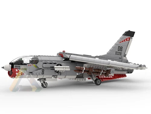 MOC Vought F-8 Crusader USMC Marine Corps series building blocks Model gift