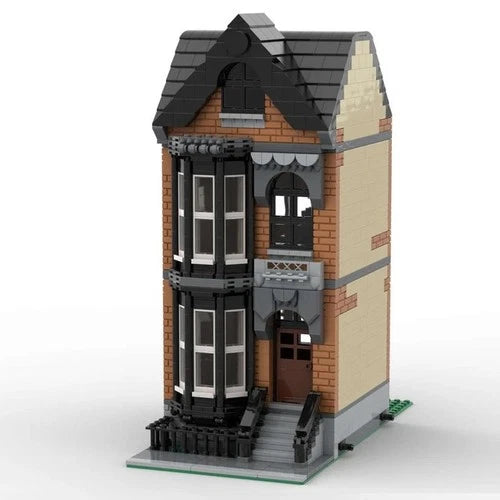 MOC-162599 Modular Brownstone House Building Block Model Brick Particle Set Cre