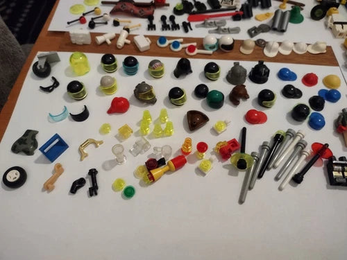 Mixed Lot of Lego Minifigs & Accessories Mini Figures Helmets Weapons Hats +