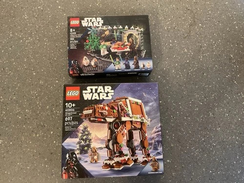 LEGO Star Wars Gingerbread AT-AT Walker 40806 & Set 40658 Holiday Diorama