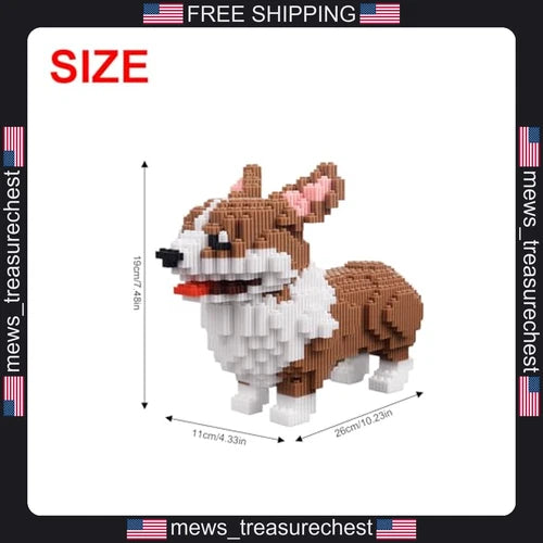 Corgi Dog Micro Building Blocks Set for Kids 8+ 3274 Pieces