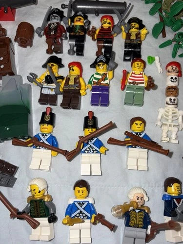 Rare LEGO Pirates Bulk Lot: Minifigures & Parts w/ Cannons, Weapons, Skeletons