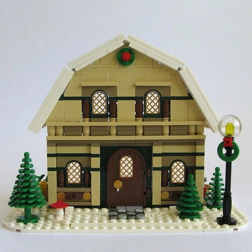 House and Barn MOC Building for Winter Village Series 746 Pcs