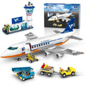 21-Inch City Passenger Airplane Building Set with LED Lights - Large Model Kit