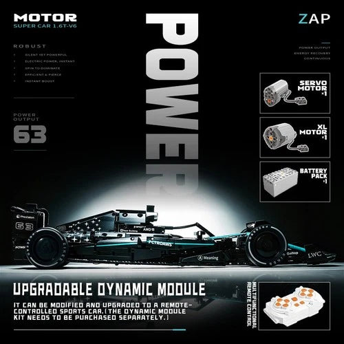 Technic 1:8 F1 AMG W15 Race Car Building Blocks MOC Formula 1 Set 1887 Pieces
